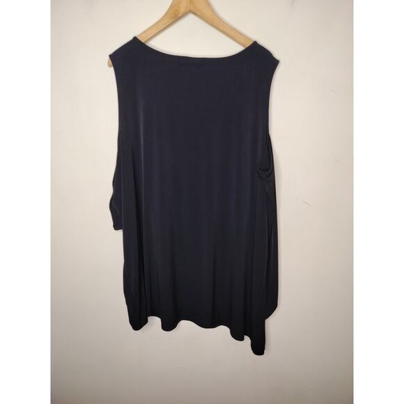 Susan Graver Liquid Knit Tank Tunic Asymmetric Hem - Picture 5 of 6